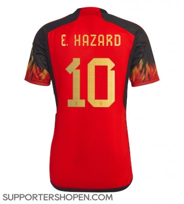 Belgien Eden Hazard #10 Hemma Matchtröja VM 2022 Kortärmad